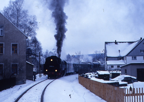 Eisenbahndia-861001, P 19645, Walthersdorf Hp, Schlettau-Crottendorf 22.12.1990