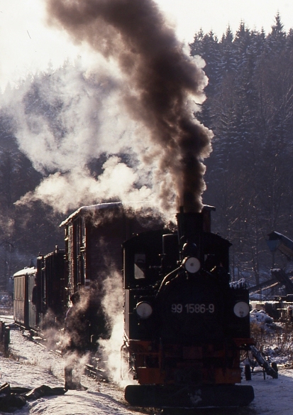 Eisenbahndia-Wilischthal, 991586 GmP,(Sonne – Gegenlicht) 14.12.1991